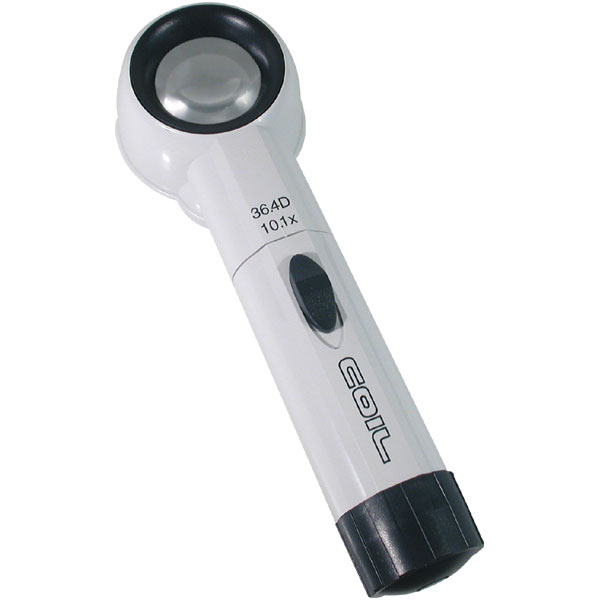10.1X COIL Raylite Illuminated Hand Held,Stand Magnifier - 1.25 Inch Lens - Click Image to Close